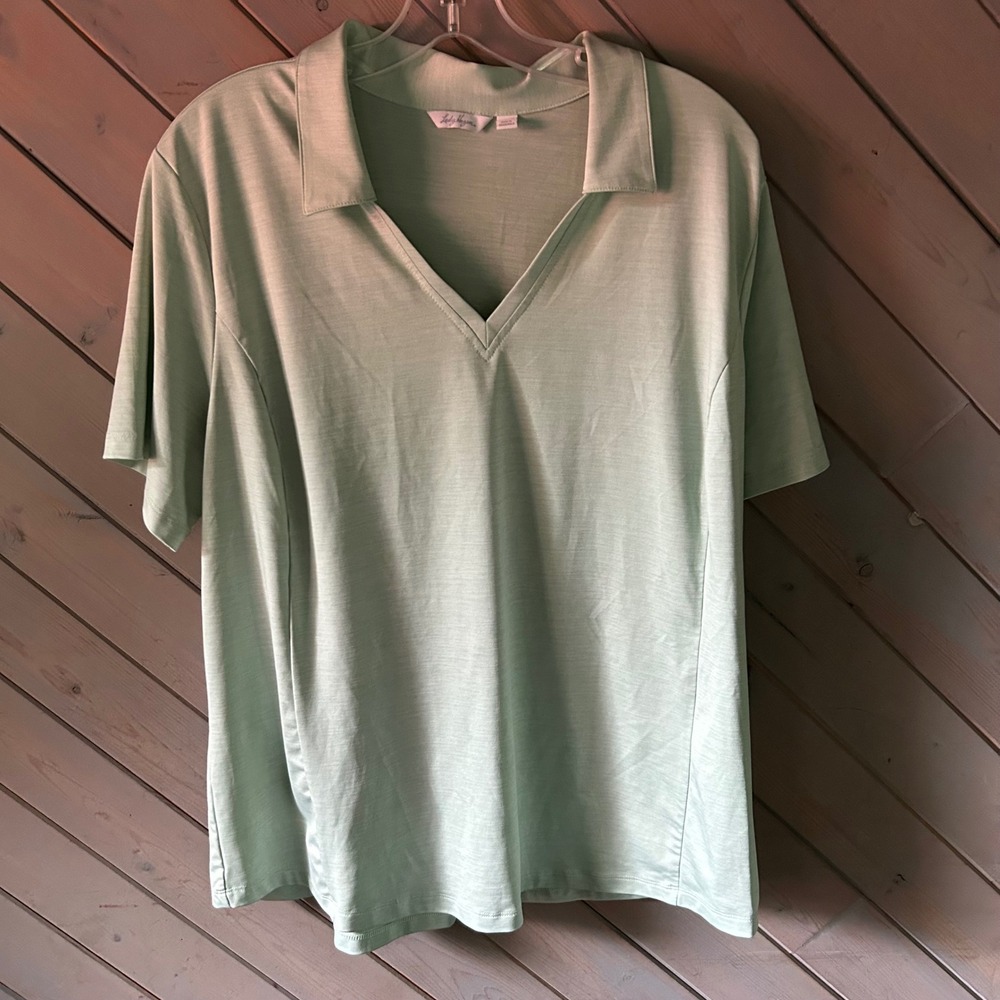 Lady Hagen Light Mint Green Short Sleeve Polo Tee